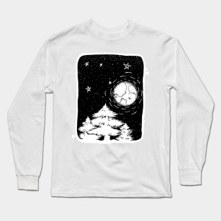 Snow Moon night Long Sleeve T-Shirt